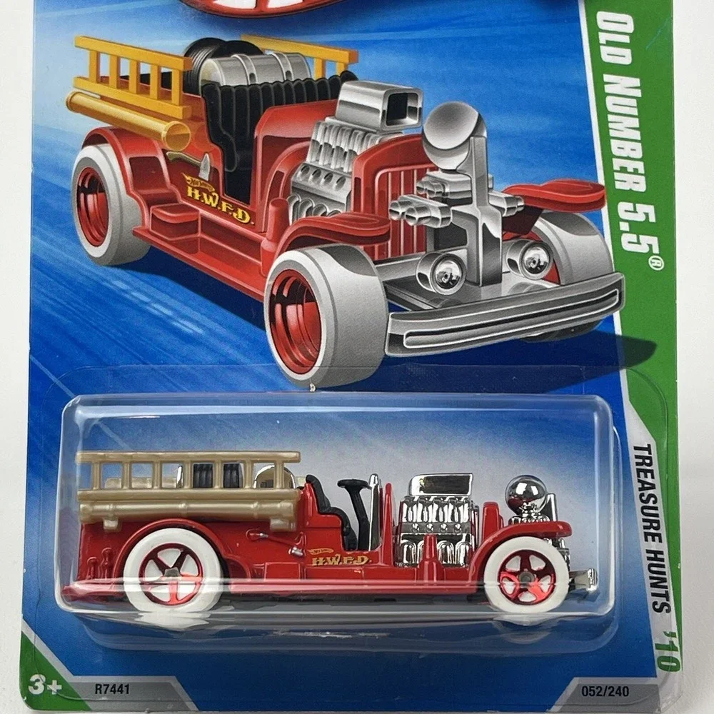 Hot Wheels Old Number 5.5 Fire Truck 2010 Treasure Hunt White Tires El Segundo